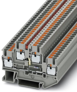 Double level terminal, push-in connection, 0.14-4.0 mm², 4 pole, 20 A, 6 kV, gray, 3211469