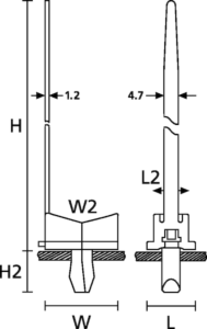 Mounting base, polyamide, natural, (L x W x H) 14 x 22 x 175 mm