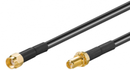 Coaxial Cable, RP-SMA jack (straight) to RP-SMA plug (straight), 50 Ω, LMR 195, grommet black, 1 m, 51675