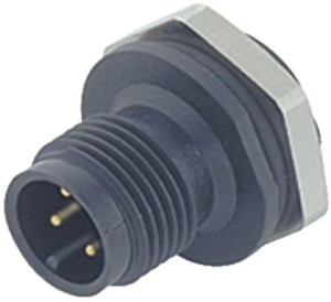 Panel plug, M12, 5 pole, solder connection, screw locking, straight, 86 4333 1002 00005