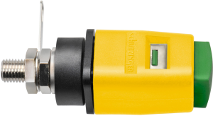 Quick pressure clamp, yellow/green, 30 VAC/60 VDC, 16 A, thread, nickel-plated, SDK 503 / GNGE