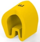 PVC cable maker, imprint "E", (L) 4.5 mm, max. bundle Ø 3.2 mm, yellow, EC5198-000