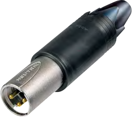 XLR plug, 3 pole, 2.5 mm², AWG 14, metal, NC3FM-C
