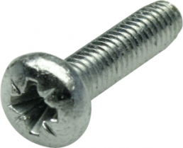 Pan head screw, PZ-Cross, M2.5, Ø 5 mm, 10 mm, steel, galvanized, DIN 7500