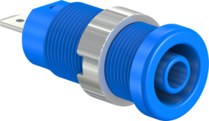 4 mm socket, flat plug connection, mounting Ø 12.2 mm, CAT IV, blue, 66.9854-23