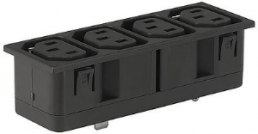 Distribution strip, 4-fold F, snap-in, plug-in connection, black, 4752.8200