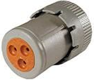 Connector, 3 pole, straight, gray, HD16-3-16S