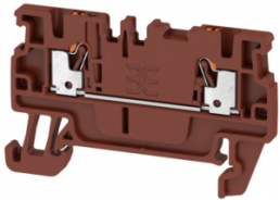 Through terminal block, push-in connection, 0.5-1.5 mm², 2 pole, 17.5 A, 6 kV, brown, 2508200000