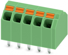 PCB terminal, 5 pole, pitch 3.81 mm, AWG 24-16, 9 A, spring-clamp connection, green, 1751503