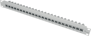 19 inch module carrier, 24 x RJ45, horizontal, 1-row, (W x H x D) 482.6 x 44 x 38.6 mm, light gray, 100007007