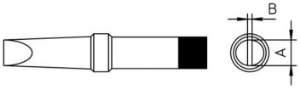 Soldering tip, Chisel shaped, Ø 6.9 mm, (T x L x W) 0.8 x 33 x 4.6 mm, 370 °C, PT D7