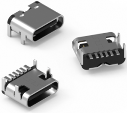 USB panel jack Type C Horizontal SMT Power Delivery, WR-COM, 632722100213