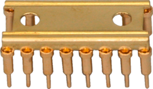 Carrier IC socket, 20 pole, pitch 2.54 mm (7.62 mm), copper alloy, gold plated for DIL-IC