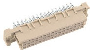 Female connector, type 2C, 48 pole, a-b-c, pitch 2.54 mm, press-in connection, straight, 09232486866