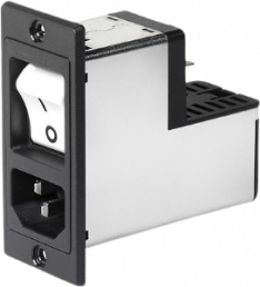 IEC plug C14, 50 to 60 Hz, 1 A, 250 VAC, faston plug 6.3 mm, 3-109-589