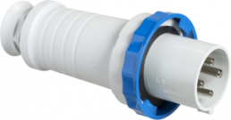CEE plug, 4 pole, 125 A/200-250 V, blue, 9 h, IP67, 81391