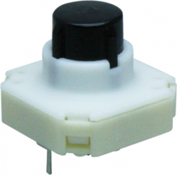 Short-stroke pushbutton, Form A (N/O), 250 mA/35 V AC/DC, unlit , actuator (black, L 7.7 mm), 2.9 N, THT