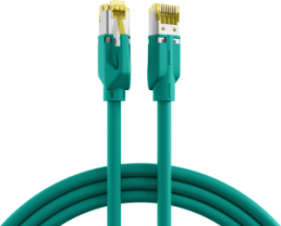 Patch cable, RJ45 plug, straight to RJ45 plug, straight, Cat 6A, S/FTP, LSZH, 1.5 m, green