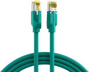 Patch cable, RJ45 plug, straight to RJ45 plug, straight, Cat 6A, S/FTP, LSZH, 0.15 m, green