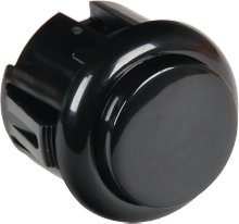 Pushbutton switch, black, unlit , 12 V, mounting Ø 23.5 mm, BUTTON-BLACK-MICRO