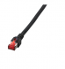 Patch cable, RJ45 plug, straight to RJ45 plug, straight, Cat 6, S/FTP, LSZH, 0.25 m, black