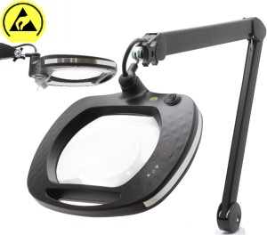 IDEAL-TEK HD camera, magnifying lamp, 2.25X (5-diopter lens), ESD-safe, warm+cold white LEDs