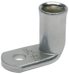 Uninsulated Angled tub cable lug with viewing hole, 50 mm², 10.5 mm, M10