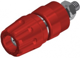 Pole terminal, 4 mm, red, 30 VAC/60 VDC, 35 A, screw connection, nickel-plated, PKI 10 A RT