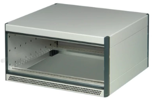 19 inch desktop enclosure, 3/4 U, 63 HP, (W x H x D) 342.4 x 177 x 255.5 mm, aluminum, gray, 24571-170