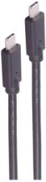 USB 2.0 connecting cable, USB plug type C to USB plug type C, 2 m, black