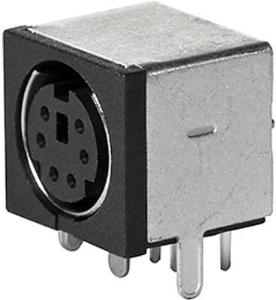 Panel socket, 6 pole, solder connection, push pull, angled, 4850.2610