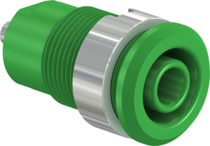 4 mm socket, solder connection, mounting Ø 12.2 mm, CAT III, green, 49.7049-25