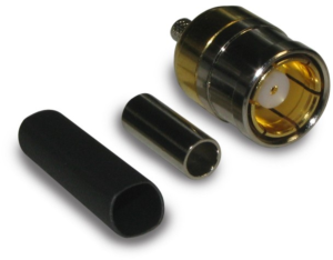 SMB plug 75 Ω, RG-161, RG-179, RG-187, Belden 9221, solder connection, straight, 142101