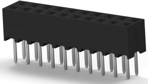 Socket header, 20 pole, pitch 2 mm, straight, black, 2-2314820-0