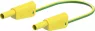 Measuring lead with (4 mm lamella plug, straight) to (4 mm lamella plug, straight), 750 mm, green/yellow, silicone, 1.0 mm², CAT II, CAT III, 66.2012-07520