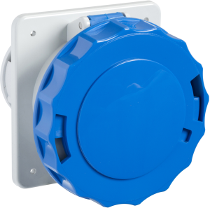 CEE surface-mounted socket, 3 pole, 63 A/200-250 V, blue, 6 h, IP67, 81678
