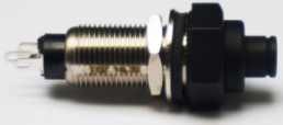Pushbutton, 1 pole, black, unlit , 1.5 A/220 V, mounting Ø 10 mm, IP67, 17.17282.30