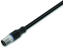 Sensor actuator cable, M12-cable plug, straight to open end, 8 pole, 5 m, PUR, black, 4 A, 756-5311/090-050
