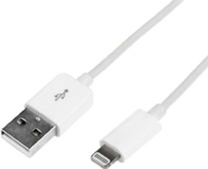 USB 2.0 Adapter cable, USB plug type A to lightning plug, 1 m, white