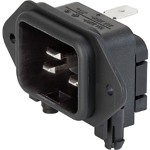 Plug C20 or C24, 3 pole/2 pole, screw mounting, plug-in connection, black, GSP4.0205.10