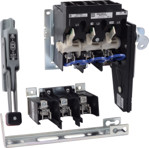 Operating mechanism, flange mounted, variable depth, 100A, 600 V, fuseholder, switch mechanism, 6 inch handle, NEMA 4