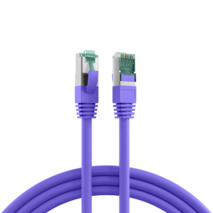Patch cable, RJ45 plug, straight to RJ45 plug, straight, Cat 6A, S/FTP, LSZH, 1 m, purple