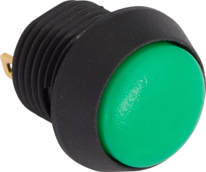 Pushbutton, 1 pole, green, unlit , 0.4 A/32 V, mounting Ø 12 mm, IP67, FL12NG