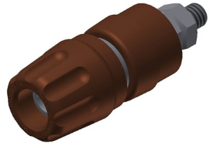 Pole terminal, 4 mm, brown, 30 VAC/60 VDC, 35 A, screw connection, nickel-plated, PKI 10 A BR