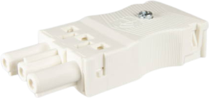 Socket, 3 pole, cable assembly, spring-clamp connection, 0.5-2.5 mm², white, AC 166 GBUPF/ 3 WS