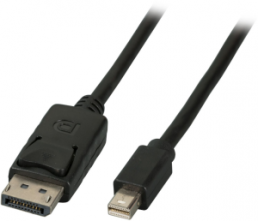 Mini DisplayPort - DisplayPort cable, St-St, 1m, black