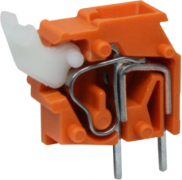 PCB terminal, 1 pole, pitch 5 mm, AWG 28-12, 24 A, cage clamp, orange, 255-746