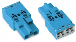 Plug, 2 pole, spring-clamp connection, 0.5-4.0 mm², blue, 770-1112