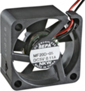 DC axial fan, 5 V, 20 x 20 x 8 mm, 1.3 m³/h, 11 dB, slide bearing, SEPA, MF20C05L