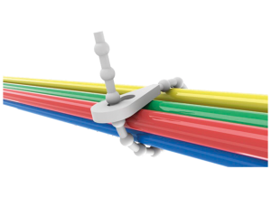 Beaded cable tie, nylon, (L x W) 152.4 x 1.5 mm, bundle-Ø 44.5 mm, natural